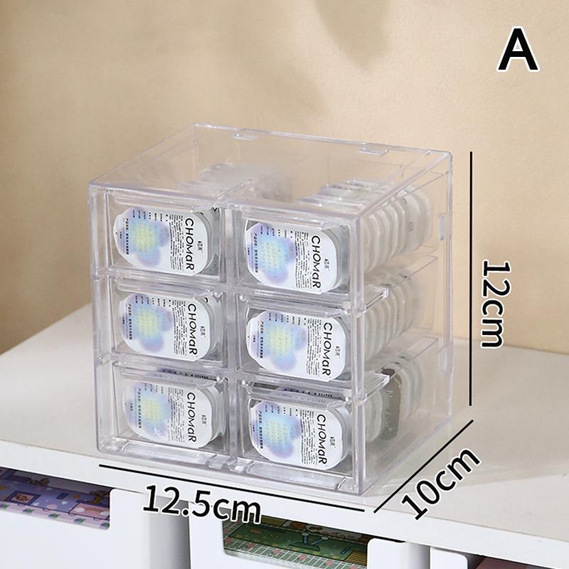 Beauty Contact Lens Storage Box Daily Disposable Contact Lens Cabinet Multi-Grid Large Capacity Eye Rack Transparent Storage Box