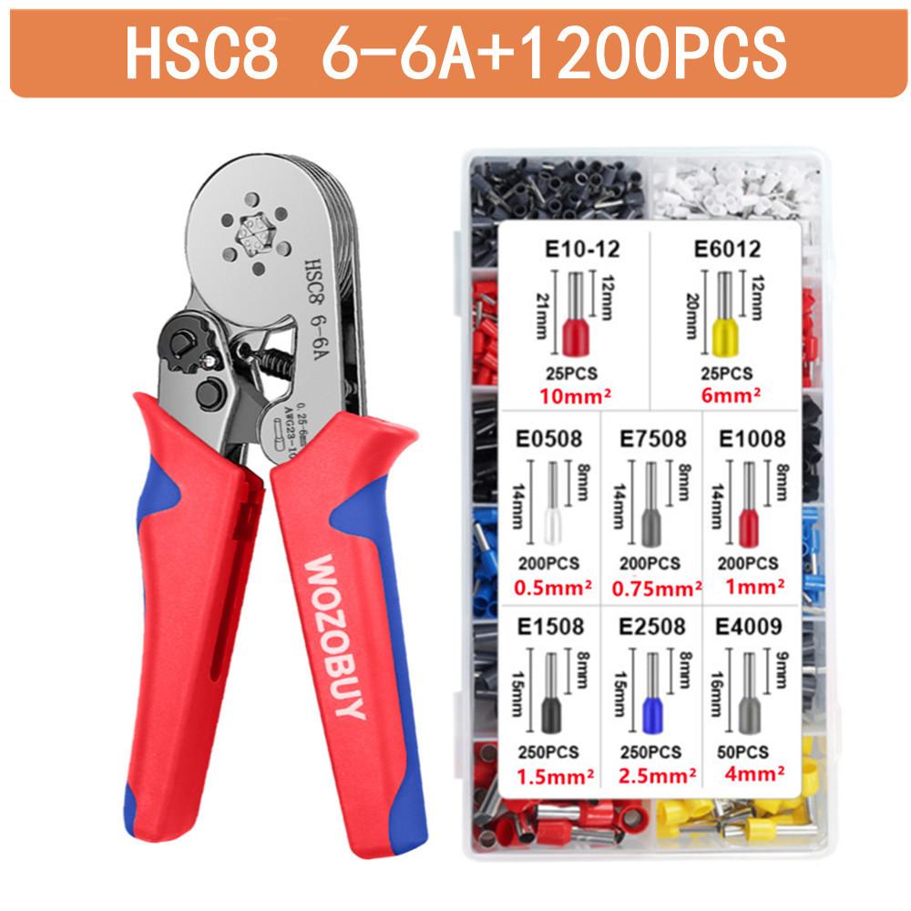 Ferrule Crimping Tool Kit, Self-adjustable Ratchet Wire Crimping Tool Crimper Plier Set,for Connectors Wire End Ferrules