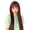 Eileen Red X Brown Wig Wig Straight Natural Harajuku Style Popular Small Face Effect Cute Net Included Medium-Long Women's