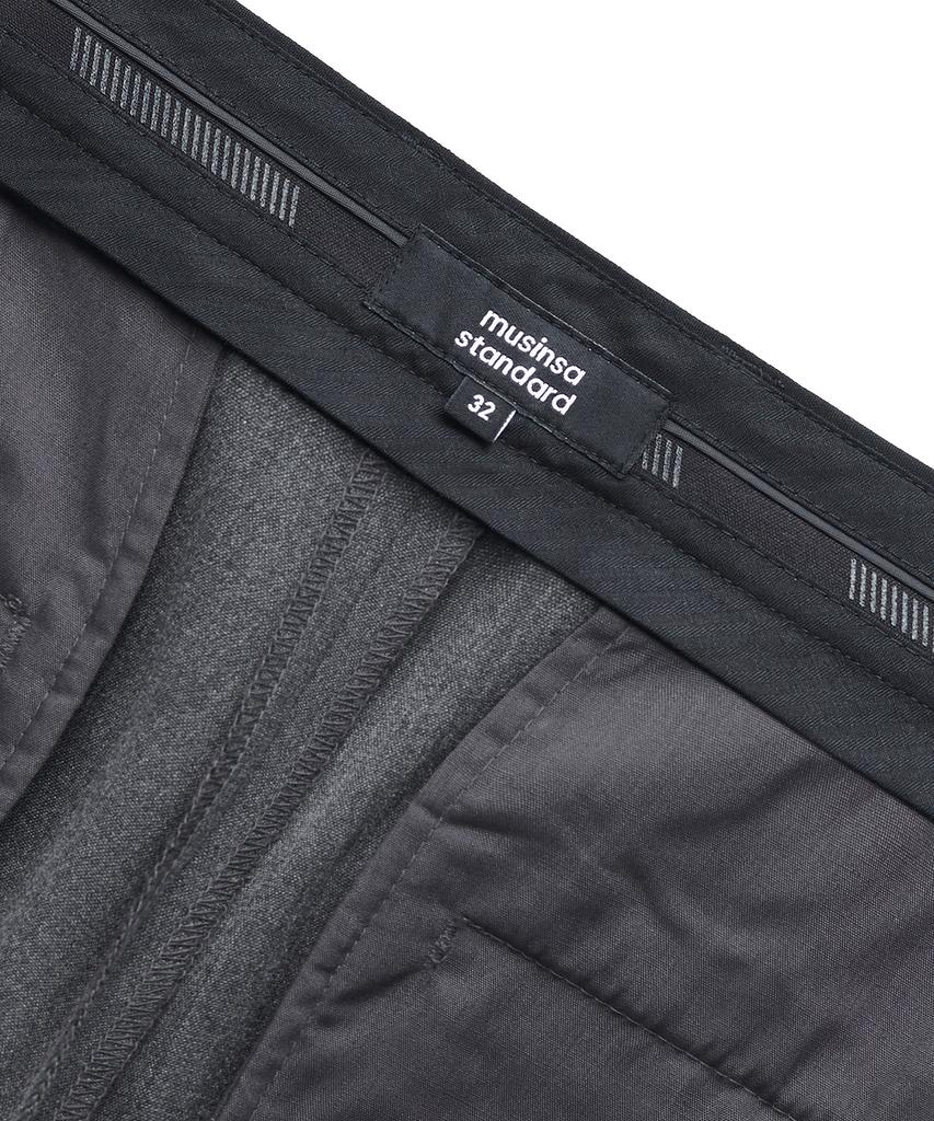 MUSINSA STANDARD Lightweight Tapered Turn-Up Hidden Banding Crop Slacks [Medium Gray]