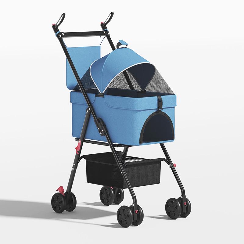 GVBB Compact Foldable Pet Stroller for Cats and Dogs - Lightweight, Detachable Design for Easy Travel.