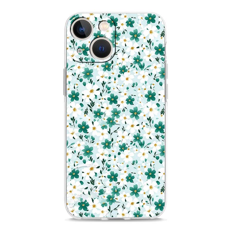Чехол для телефона iPhone 17 Чехлы iPhone Air 16 15 12 13 14 Pro Max 7 8 Plus 16Pro iPhone11 Прозрачный Мягкий Чехол цветочный дизайн