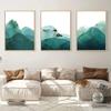 Новый китайский стиль абстрактный пейзаж живопись зеленые горы плакат настенная живопись холст картины украшения гостиной