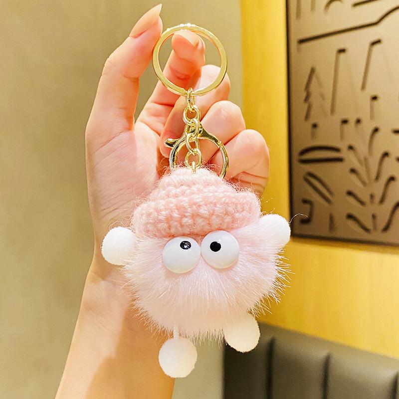 Cute Plush Yarn Hat Keychain Creative Cartoon Bag Pendant Gift For Parties