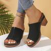 Summer Thick Heels, Fish-mouthed Flip-flops Women's Wedge Heels Thick-soled Shoes Simple One-foot Flip-flops