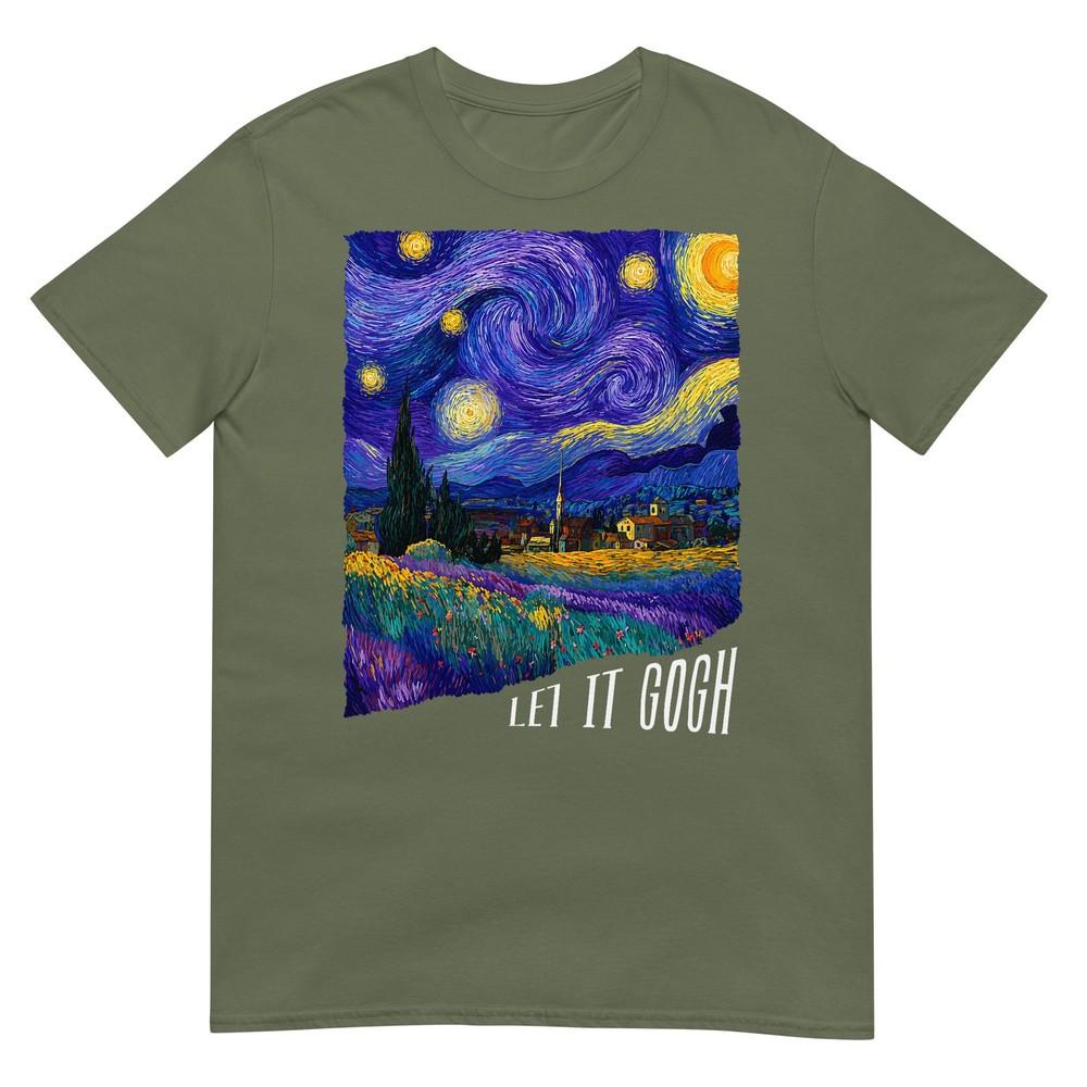 Let It Gogh Funny Vincent Van Gogh Starry Night Design Tshirt