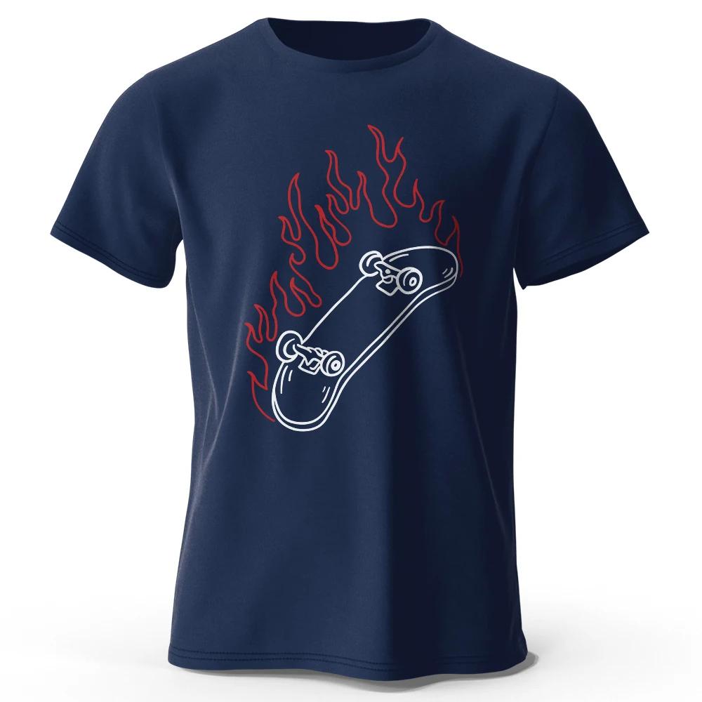 Skateboard Lovers Summer Unisexs Graphic TShirt in 100 Cotton Oversized HIP HOP Style Tops Tees for Streetwear