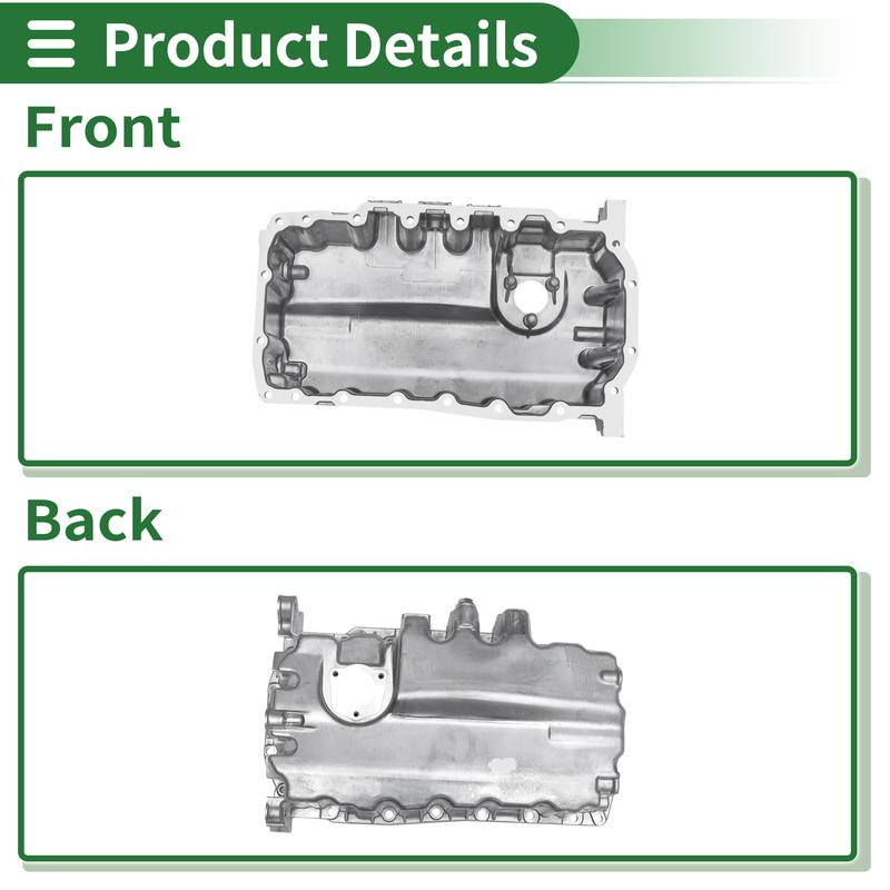 UXCELL 1 Pc No.03G103603H Engine Oil Pan for Volkswagen Tiguan Aluminum Silver Tone
