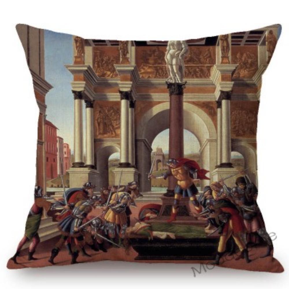 Сандро Боттичелли Флоренция Искусство Рождение Венеры Всемирно известная картина маслом Декоративная наволочка из хлопка и льна Чехол для дивана