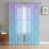 Mermaid Scales Ocean Rainbow Chiffon Sheer Curtains for Living Room Bedroom Home Decoration Window Voiles Tulle Curtain