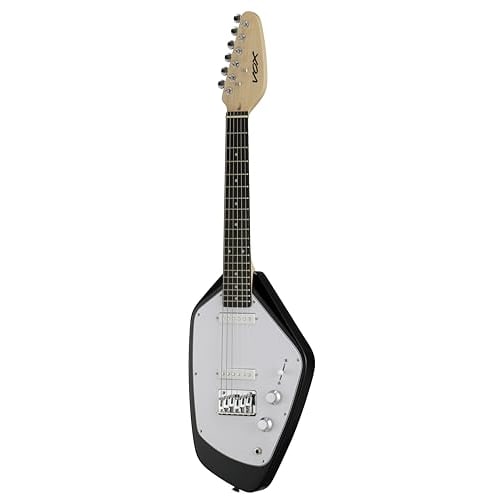 VOX MARK V mini BK mini guitar, black, short scale, regular tuning, ideal for women and children with small hands, includes carry bag