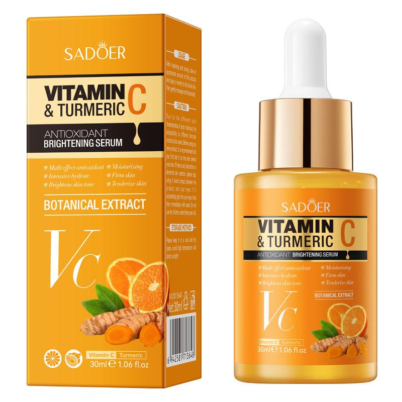 Vitamin C Turmeric Serum Antioxidant Facial Essence Hydrating Moisturizing Skin Care Serum 30ml
