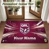 Crystal Velvet Square Rug Custom NameQueensland Maroons Pattern Non Slip Home Floor Decor Rug