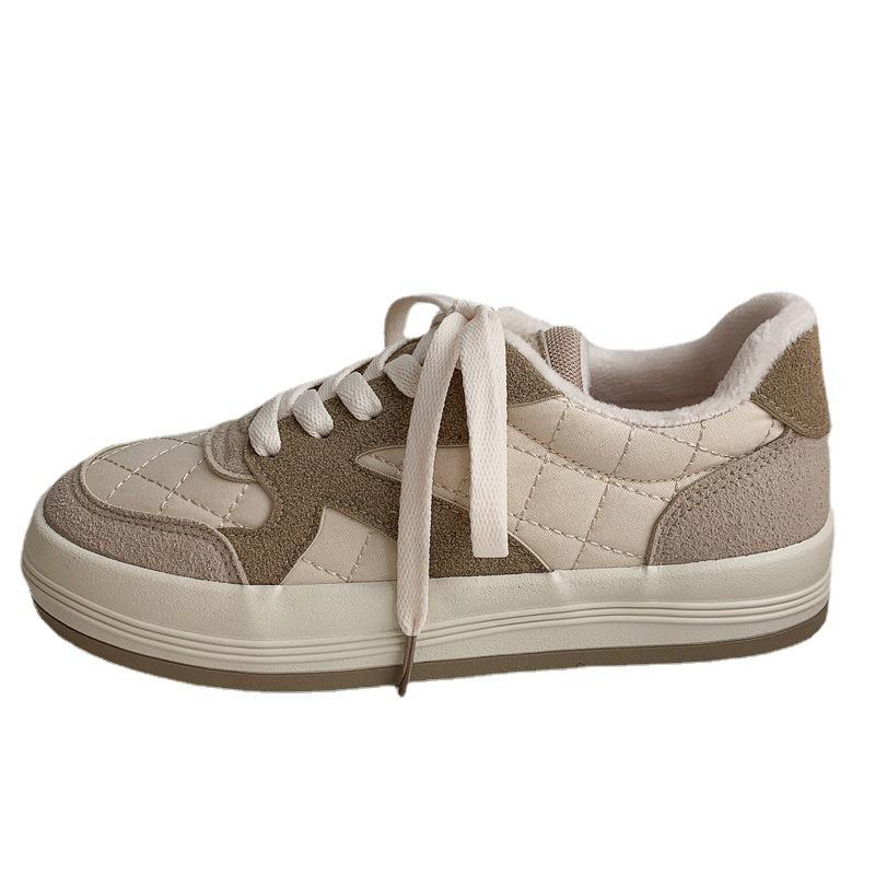 Зимние кроссовки женские короткие плюшевые теплые повседневные туфли дизайнерский бренд весна новые высококачественные парусиновые туфли на платформе вулканизированные женские