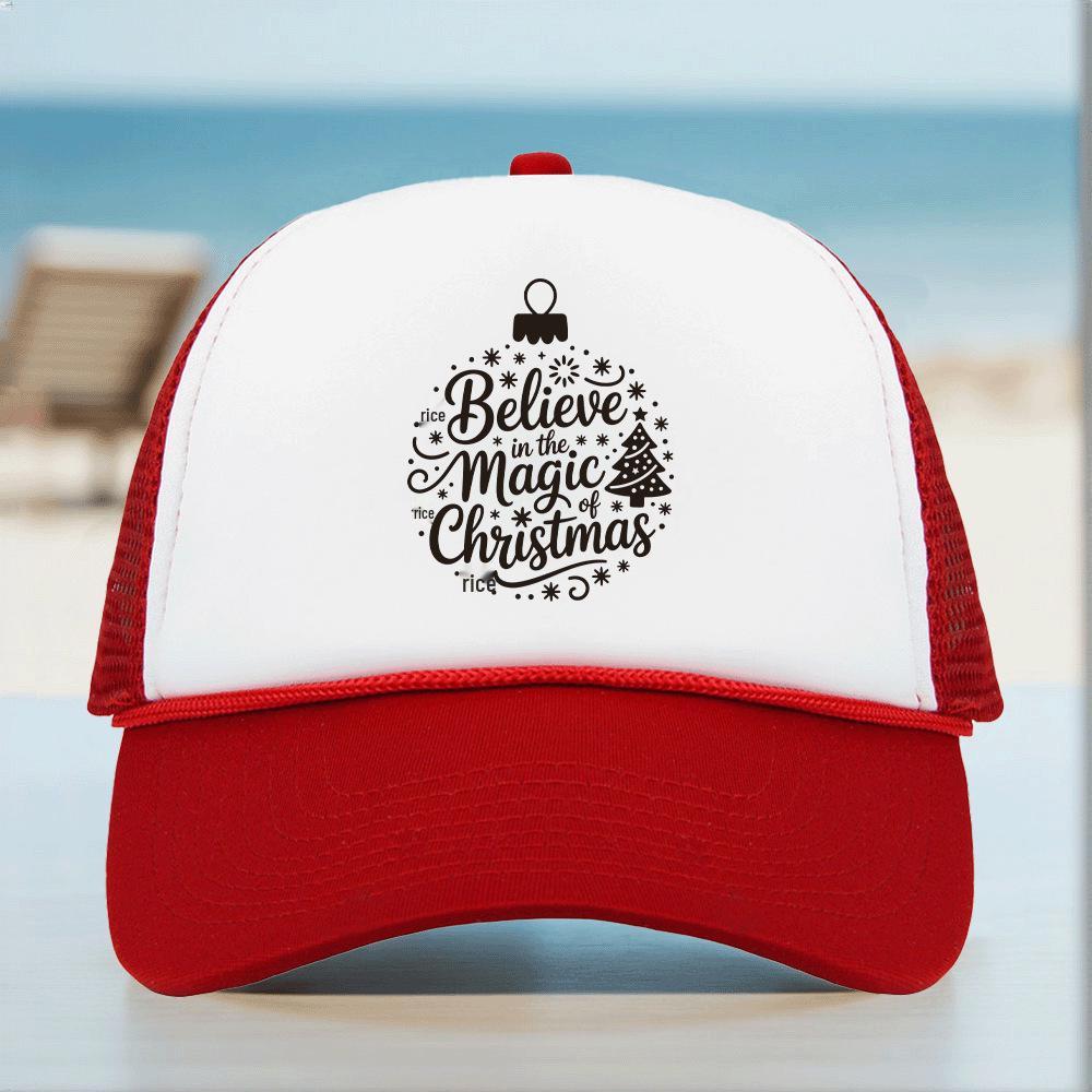 Сетчатая кепка тракер с рождественским узором, веревкой и горячим тисненым логотипом