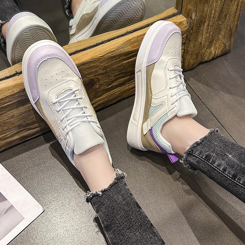 TUINANLE Женская повседневная обувь, кожаные туфли для скейтборда на шнуровке, женские нескользящие кроссовки на платформе