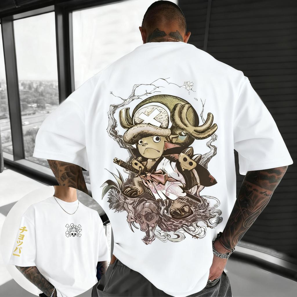 Bandai One Piece Луффи Зоро Печатная Хлопковая Короткорукавка 2026 Лето Дышащая Мужская и Женская Свободная Спортивная Модная Футболка