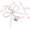 Delicate Beaded Key Chain Handmade Bow Shaped Keyring Heart Keychain Ornament Pearl Decoration For Bags And Phones