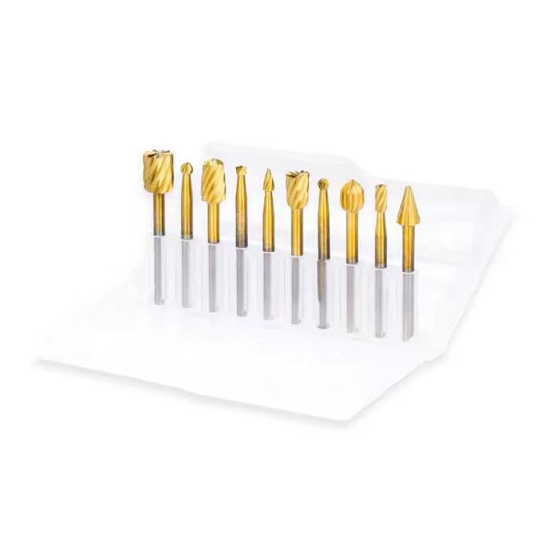 Набор из 10 шт. фрез HSS для роторной дрели, инструменты для заусенцев, резка дерева, DIY фрезерование, резьба, электрическая шлифовальная головка, гравировальный инструмент