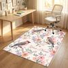 Birds Floral Theme Soft Crystal Velvet Rug Custom Name & Text Print Non Slip Floor Rug for Bedroom Living Room