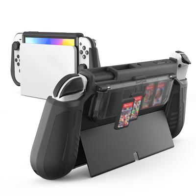 KIWIHOME Switch OLED Case Switch OLED Cover Organic EL Case Док-станция TPU Grip Включает игровую карту Прозрачный защитный чехол Материал ПК Эргономичный Полный