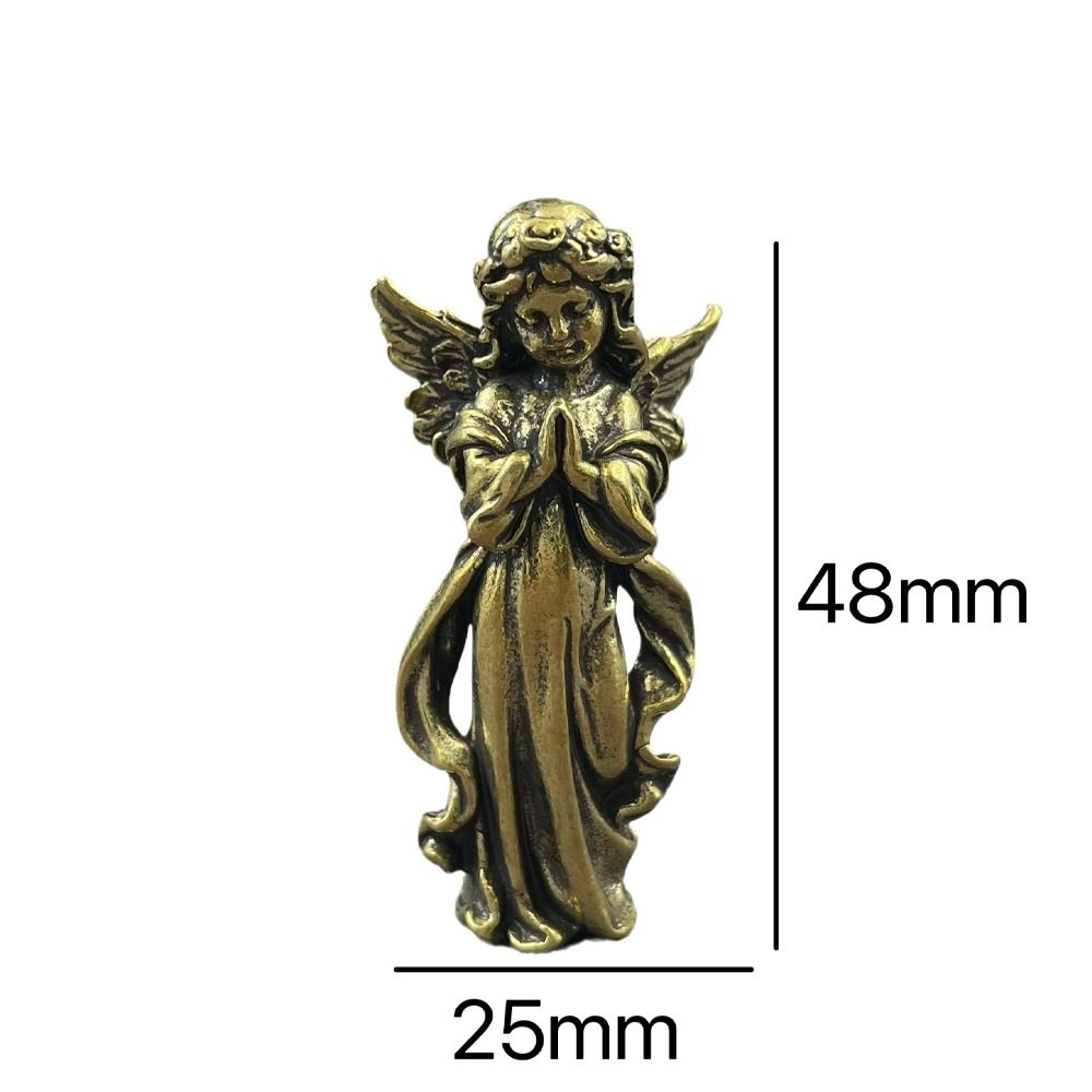 Латунная статуэтка ангела-купидона Lucky, винтажные фигурки ангела-хранителя, украшения для офисного стола