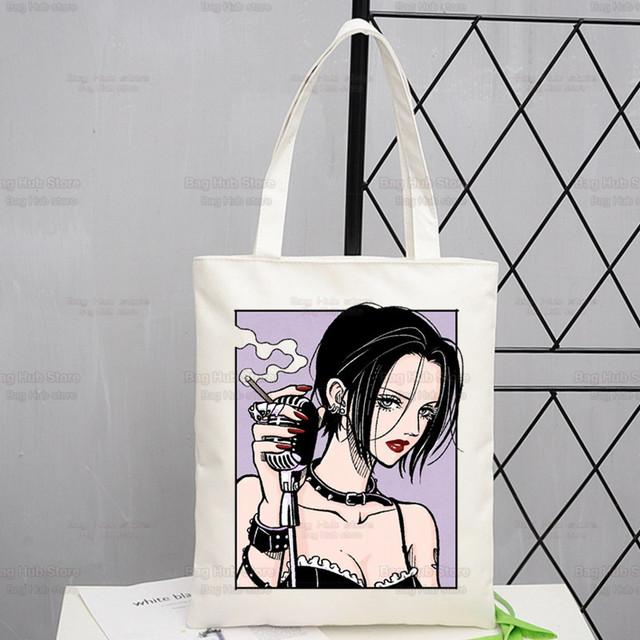 Нана Осаки Аниме Женская посылка Холст Сумка Манга Комацу Нана Сумки Сумки на плечо Повседневная сумка с черными камнями для покупок Сумка для девочек