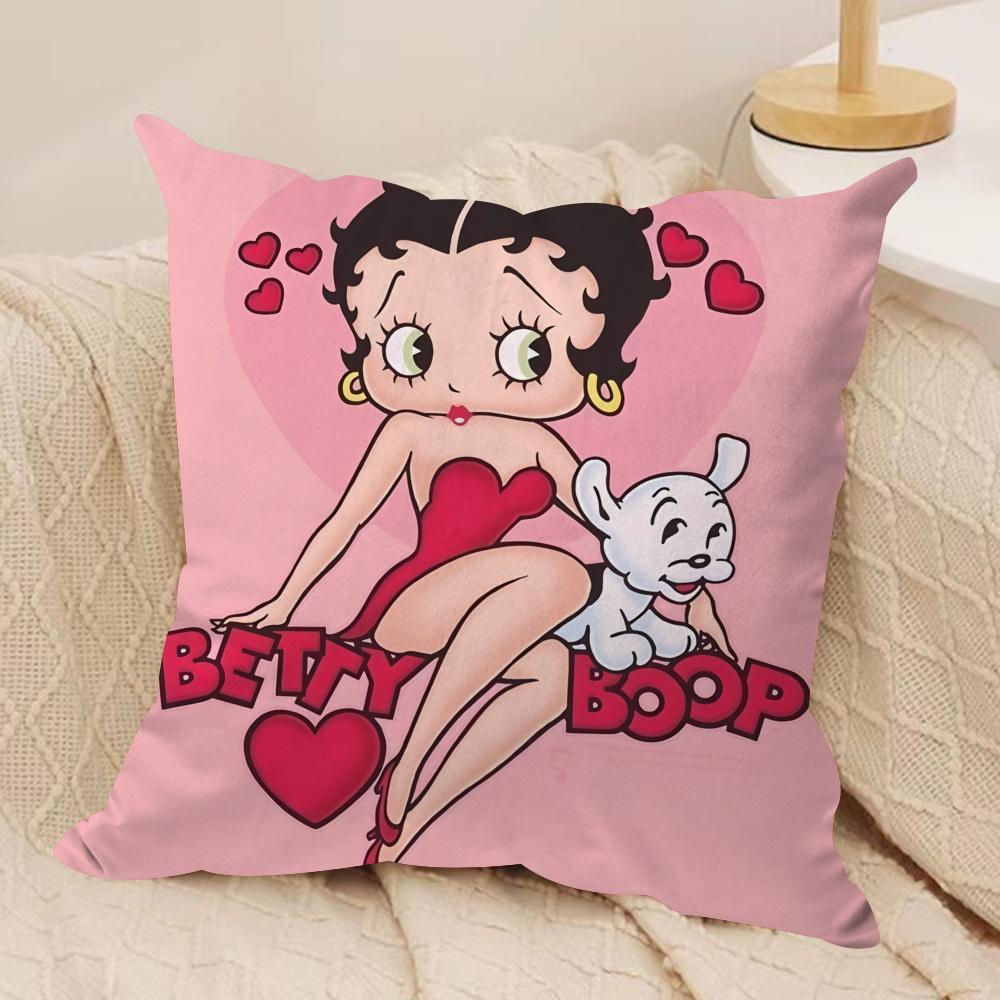 Чехол на подушку Betty Boop Короткий плюш Двусторонний принт Квадратный декоративный чехол для подушки на диван Домашний декор