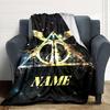 Custom Name Elegant Gothic Crest blanket for Couch & Bed, Plush Cozy Fuzzy Blanket Super Soft & Warm Blankets for Fall and Winter. 090874