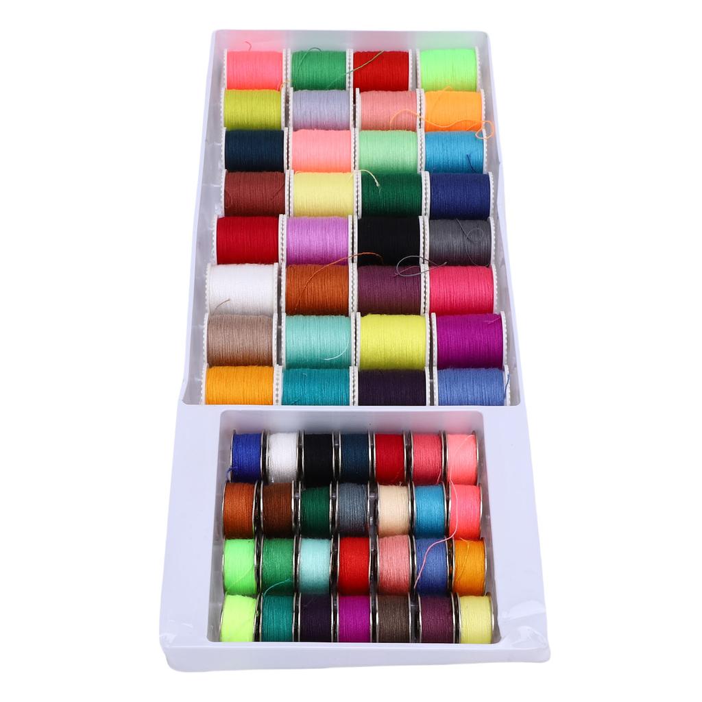 Набор полиэстеровых ниток 32 пластиковые и 28 металлических шпулек разноцветные катушки ниток для швейных проектов