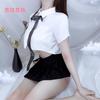 Sexy underwear cute bow senior uniform temptation split sexy skirt suit cosplay suit