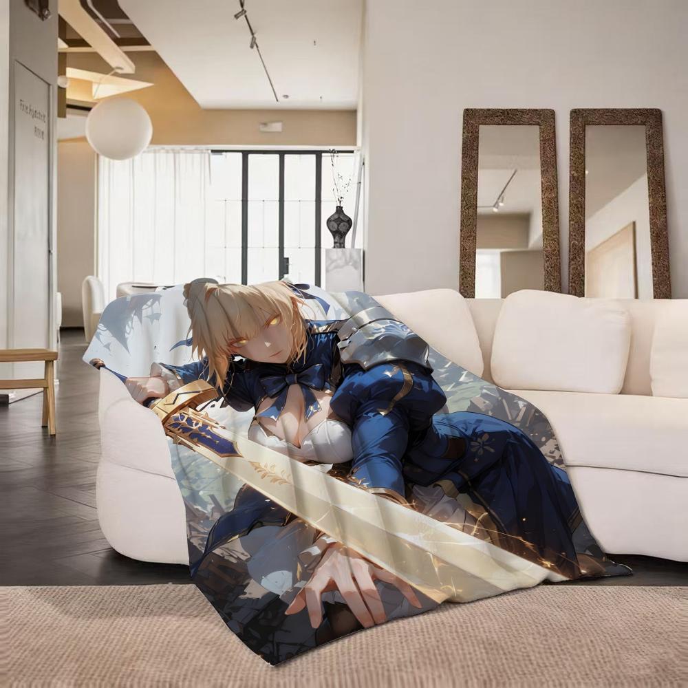 Game F Fate G Grand O Order Flannel Blanket Suitable for Sofa Living Room Bedroom