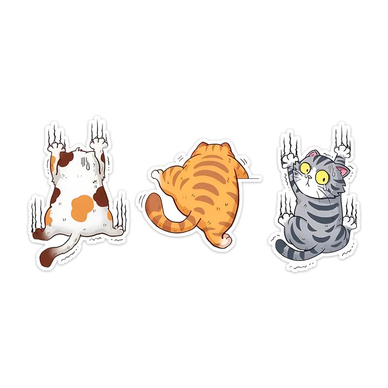 DS100#35.5x15cm Quirky Cat Cartoon Car Decal Self-Adhesive Vinyl Animal Sticker