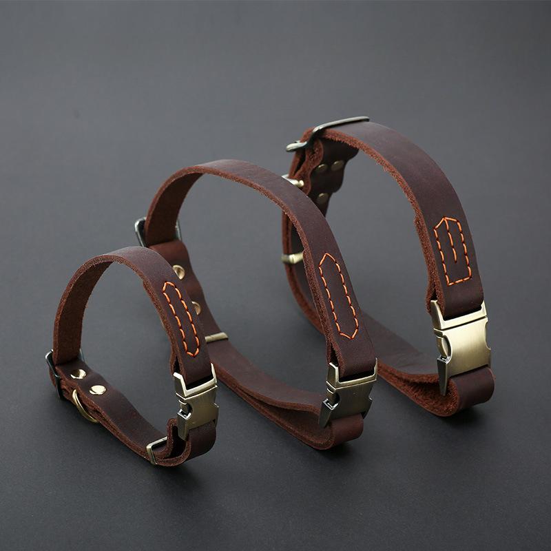 Пряжка быстрого вставления, коровья кожа первого слоя, ошейник для собаки, для маленькой, средней и большой собаки, защита шеи, ошейник для собаки корги