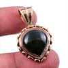 Natural Bloodstone Gemstone 925 Solid Sterling Silver TwoTone Pendant 1.25" n8I18