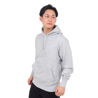 Худи Champion Basic с длинным рукавом из флиса с вышитым логотипом, мужская, цвет оксфордский серый, (Размер 70) C3-W101Z