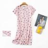 Plus Size Summer Women Nightdress Short Sleeve Cute Cartoon Sleepwear Sweet O Neck Nightgowns Pyjamas Lady's Cotton Sleepdress