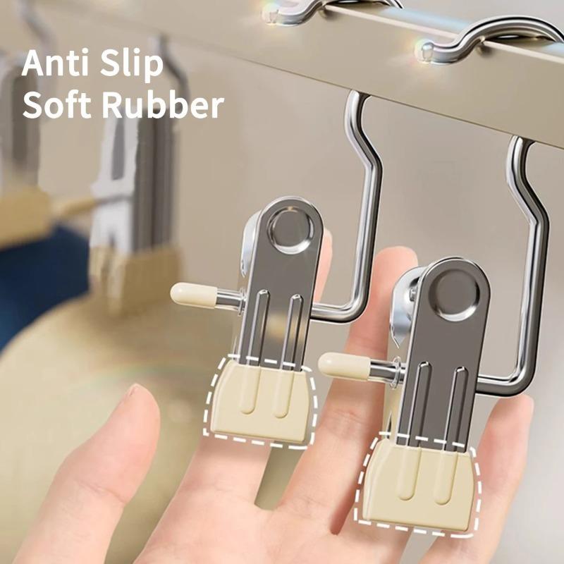 3/5 шт. Органайзер для одежды в шкафу, прищепки без следов, прищепки с крючками, вешалки для брюк и носков, зажим для сушки одежды