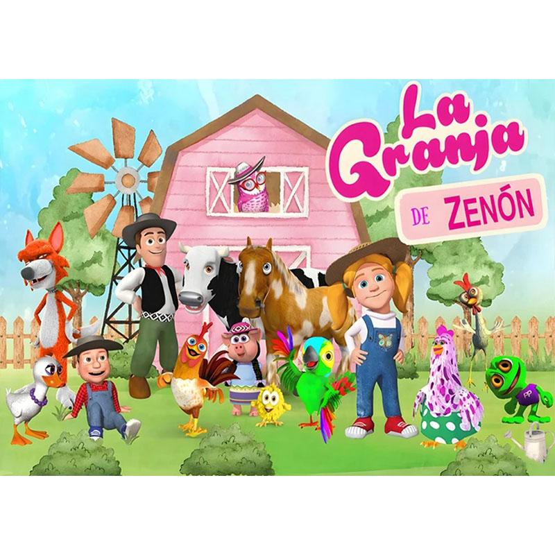 Тема Ферма Зеленая Трава La Granja De Zenon Фон для Вечеринки Фон для Фотосессии Детский 1-й День Рождения Выписка из Больницы Индивидуальное Украшение
