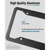 Carbon Fiber License Plate Frames- 2 Pack Black Aluminum Front & Rear Auto Car Tag Holder, Heavy Duty Bracket With Mount Hardware, Screws Caps,