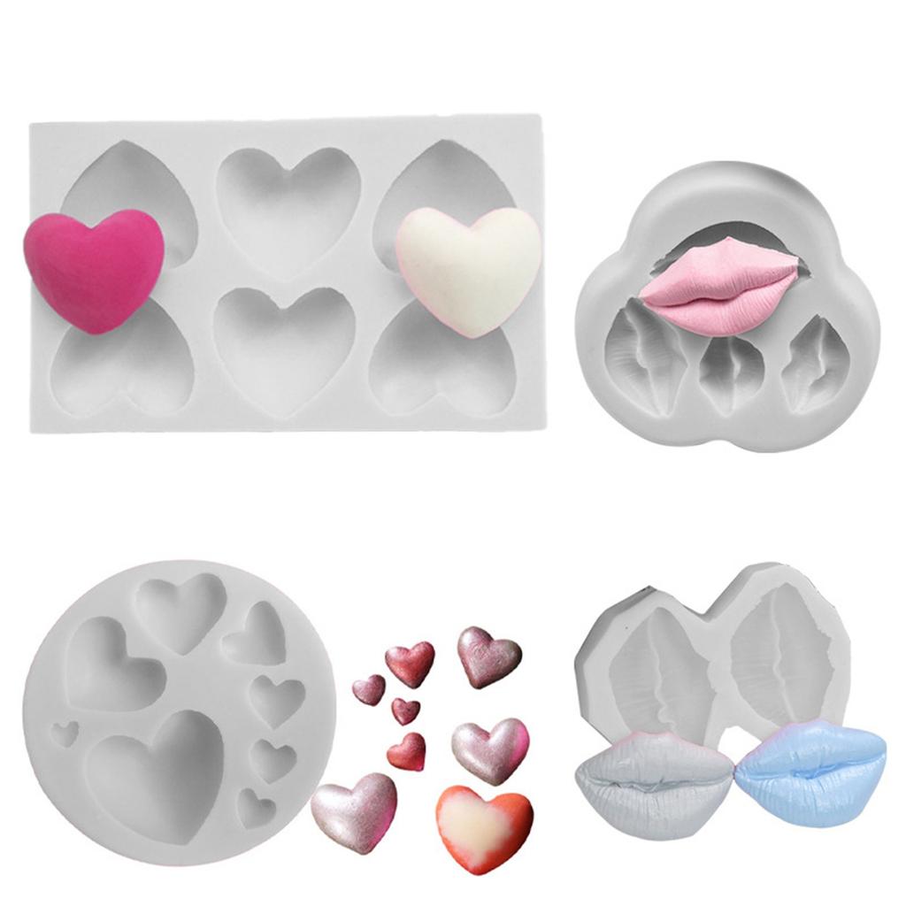 Lip Heart LOVE Shapes Silicone Mold Sugarcraft Cookie Cupcake Chocolate Baking Mold Fondant  Tools