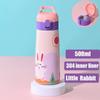 500ml Kids Stainless Steel Straw Thermos Mug Cute Cartoon Children Thermal Water Bottle Portable School Cup Drinking Kettle