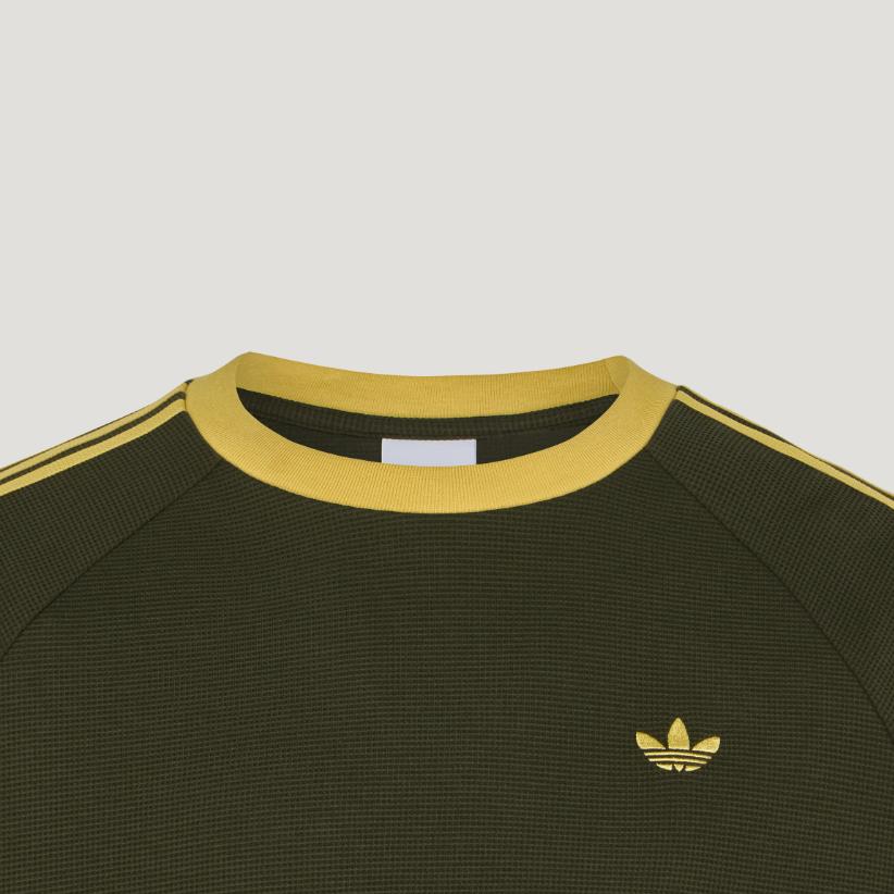 adidas Оригинальная спортивная футболка с длинным рукавом в полоску, с круглым вырезом, свободного кроя, унисекс, топ LD6432