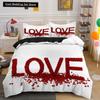 Lover Couple Bed Duvet Cover Set Valentine's Day Gift Heart Shape Bedding Set King Queen Double 23pcs Polyester Comforter Cover