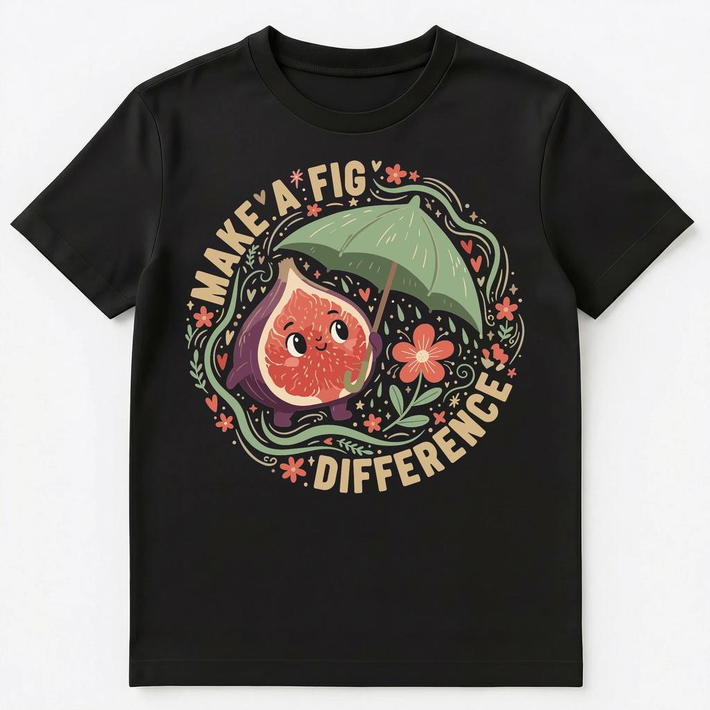 Cute Fig Cartoon Pun Kindness Art Design Unisex T-shirt Tops Tees Unisex
