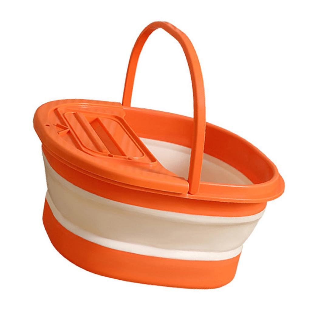 Складная ванночка для ног, утолщенный таз для замачивания ног с массажной точкой для дома, квартиры, общежития, оранжевый, белый