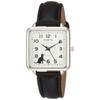 [Arias] Analog Amalfidia Waterproof Leather Strap Cat White Dial WW20025A-152 Women's Black