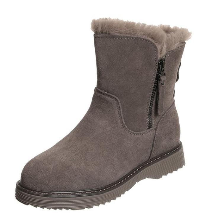 European and American Minimalist Short Boots 2023 Winter New Product Plush Warm Snow Boots Women's Flat Bottomed Short Boots