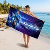 Cristiano Ronaldo Custom Beach Towel, Personalized Name Text Print, Football Logo Soft Quick‑Dry Towel Holiday Gift