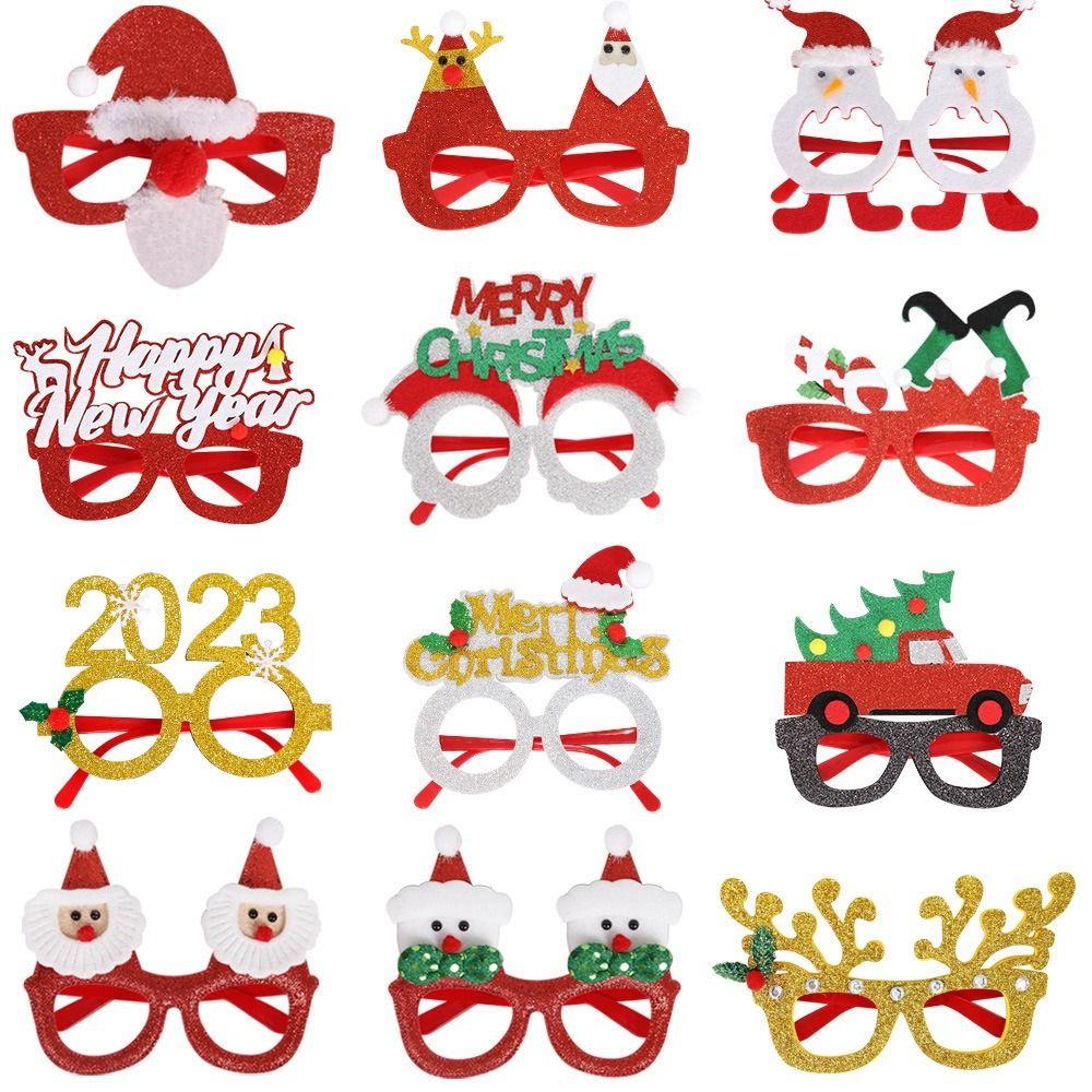 Party Decorations Christmas Frame Glasses Christmas Decorative Glasses Santa Claus Eyeglasses